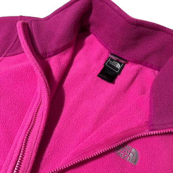 The North Face Women's Magenta Pink Fleece Zip Up Jacket Size XL - Picture 5 of 9
